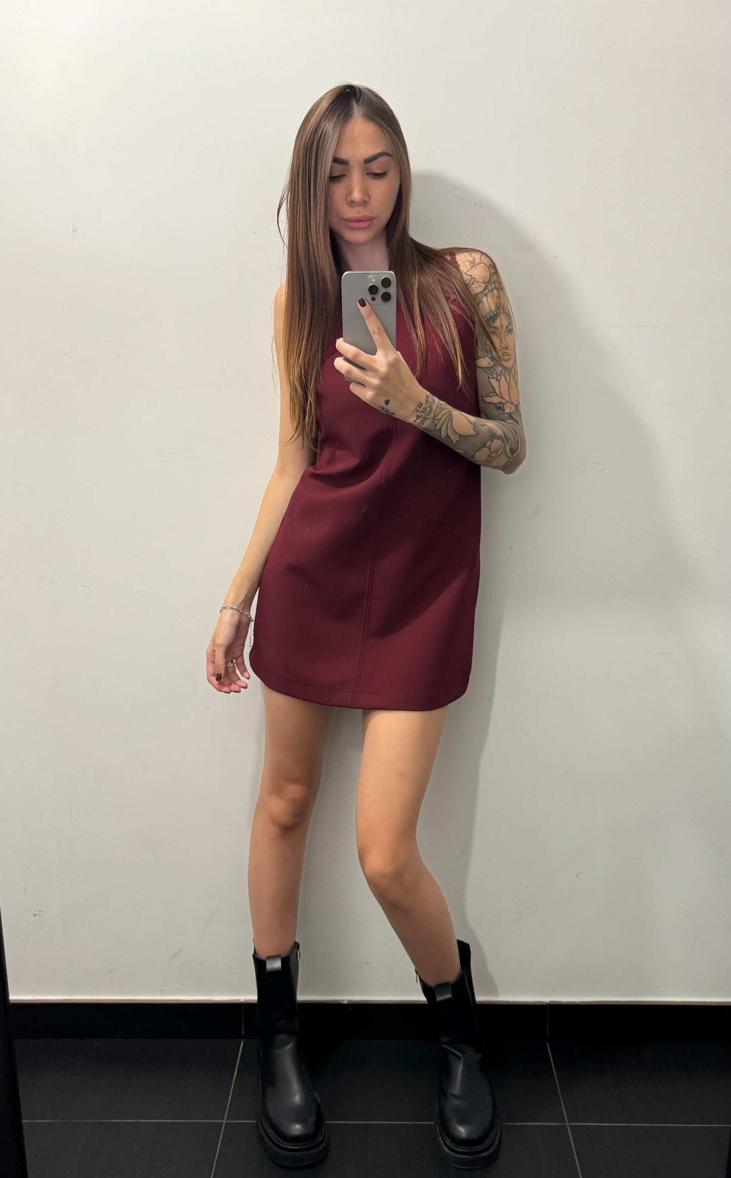 Abito mini bordeaux